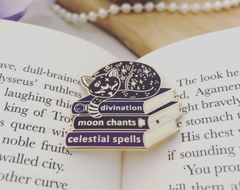 Witchy Bookstack Enamel Pin