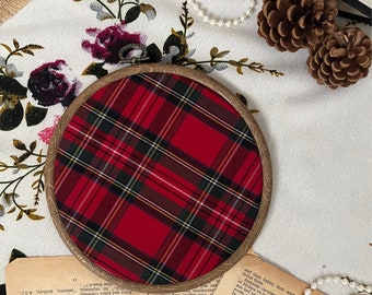 Outlander Pin Hoop (LIMITED EDITION) - red plaid/tartan fabric