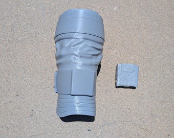 Kit de armadura de cuero para la espinilla izquierda mandaloriana