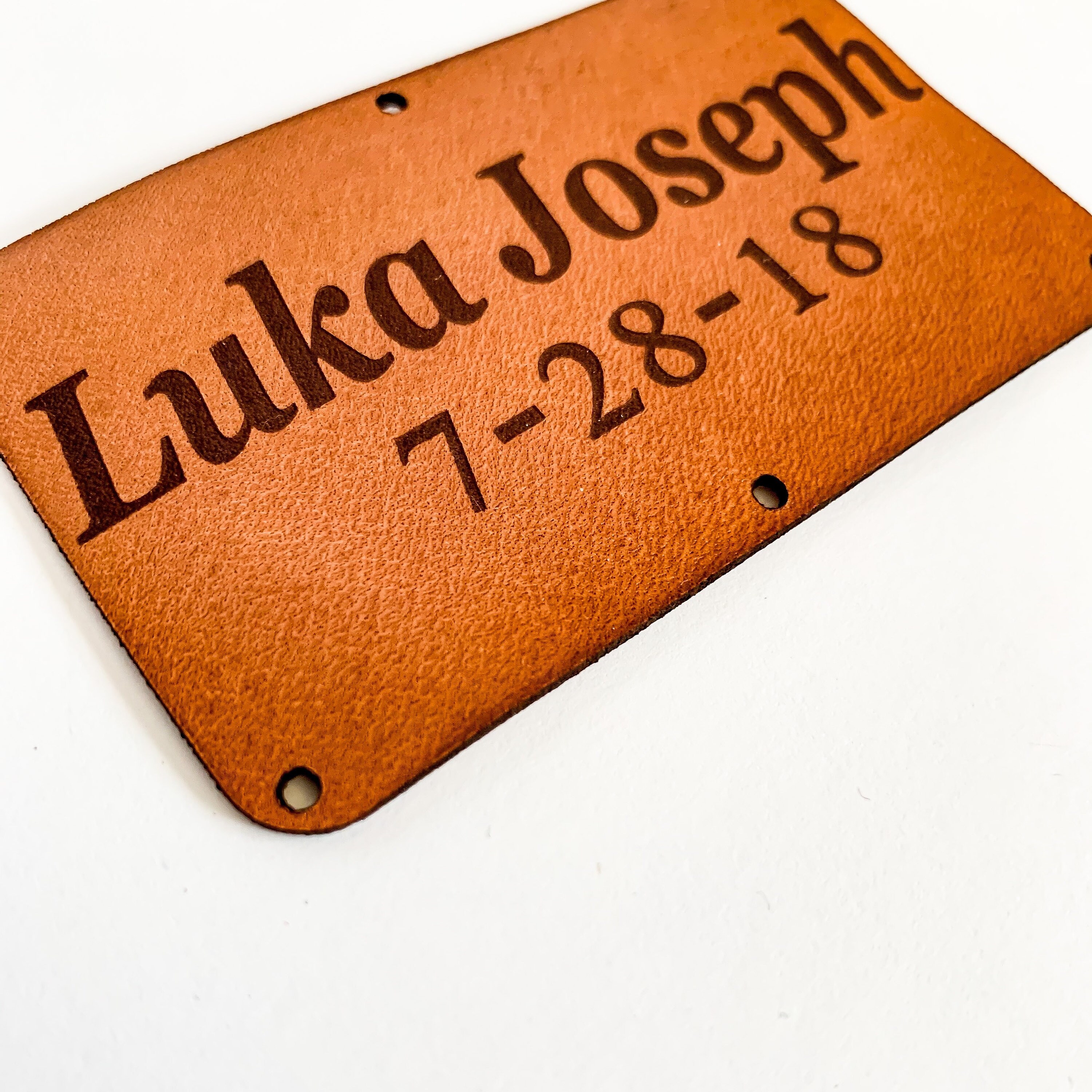 LARGE Personalized blanket tag leather tag custom product Etsy