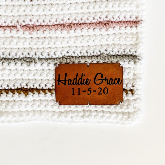 Custom Leather Tags for Handmade Items,Crochet Labels for Handmade Items  Personalized,Leather Tags for Crochet Items (Honey Color,Square)