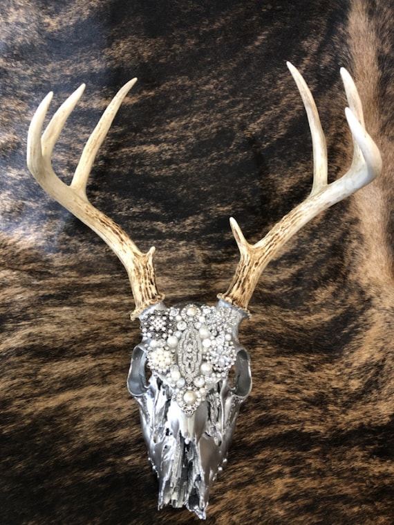 Decorated Deer Skull Etsy