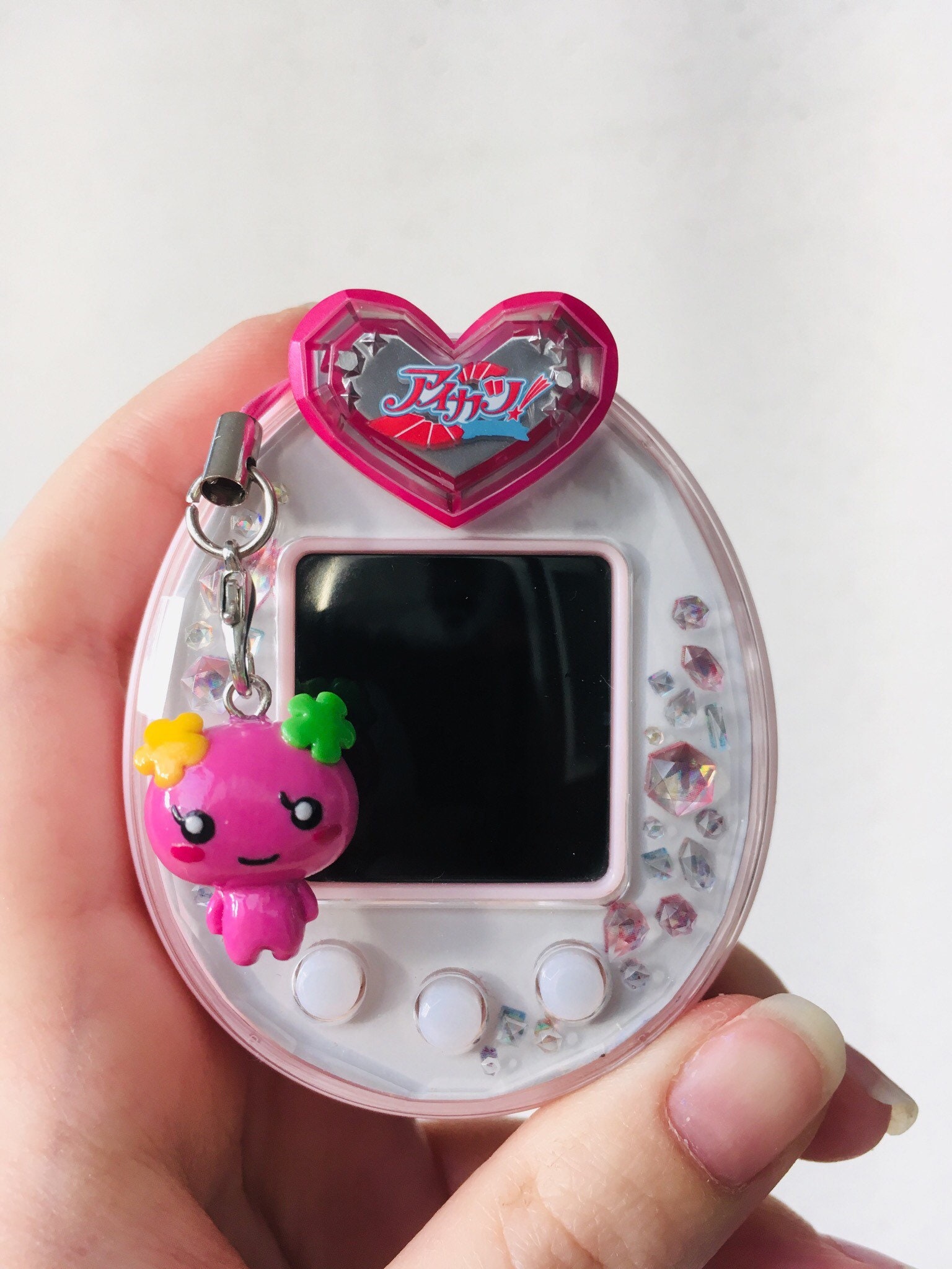 Tamagotchi charm Violetchi inspired / Tamagotchi keychain / Etsy