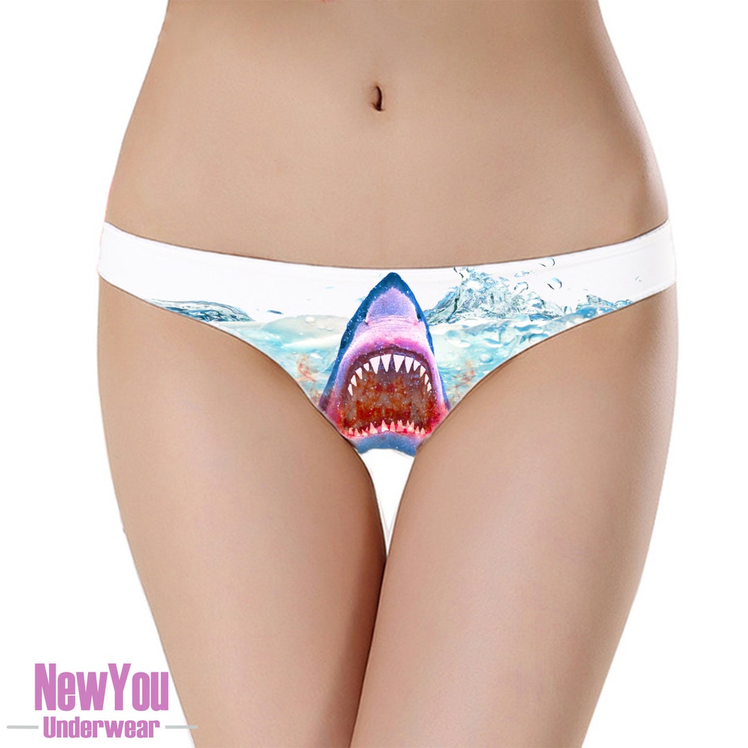 Shark Animal Underwear Knickers Thong Beautiful Gift Present Womens ...