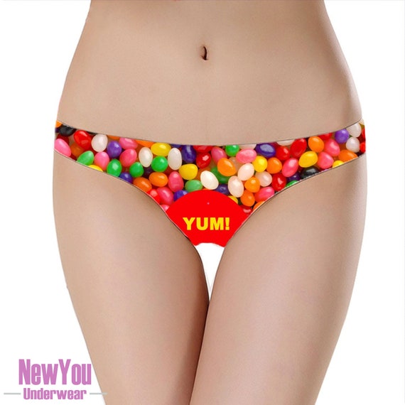 Jelly Bean Sweets - Knickers or Thong Sexy Yummy Funny Gift Underwear  Beautiful Present Womens Designer Panties