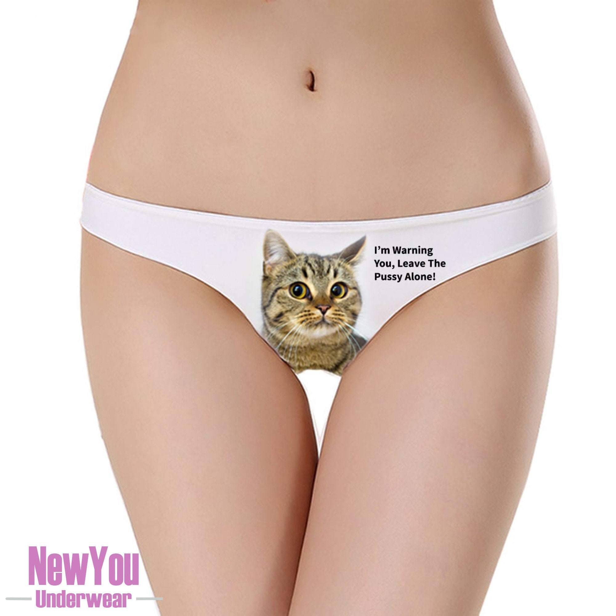 Lot 5pcs Women's Silky Cute Sexy Cat Kitten Pussy Face Panty Panties  Underwear