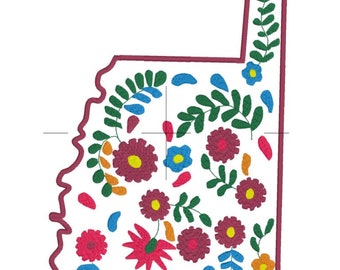 5 Sizes Embroidery File OKLAHOMA State Embroidery OK State Outline Embroidery Pattern 14 Formats Instant Download