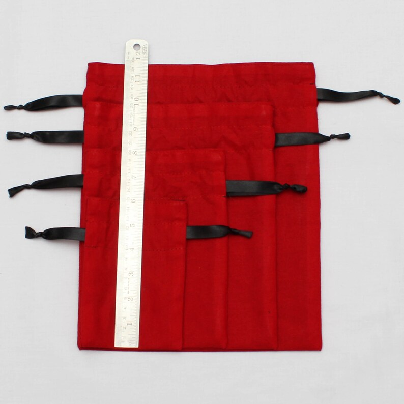 Drawstring Ruller Bag Cotton Drawstring Gift Bags in Red Colour X Set of 4,party Bags ...
