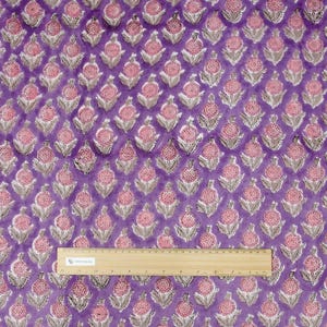 Tessuto morbido stampato a mano indiano al metro, tessuto in voile di cotone puro al 100% per la confezione di abiti, cucito, artigianato, tappezzeria