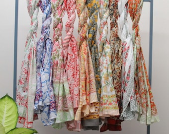 Sarong de algodón suave de gasa con estampado de bloques a mano, bufanda larga, pareo playero de moda, pareo bohemio
