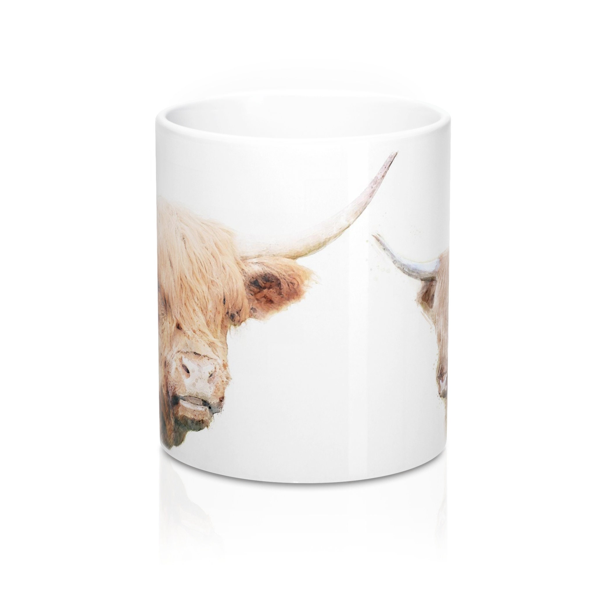Tazza di mucca Highland, stile acquerello tazza di mucca scozzese / mucche pelte / regali Scozia - Italia