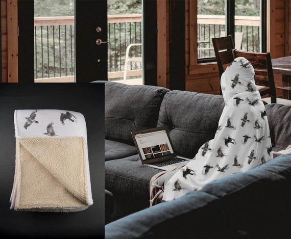 Raven Hooded Blanket Gothic Cosy Snug Watercolour Style Raven Blanket Raven Lover Gift Corvid and Crow Family Gifts Etsy UK
