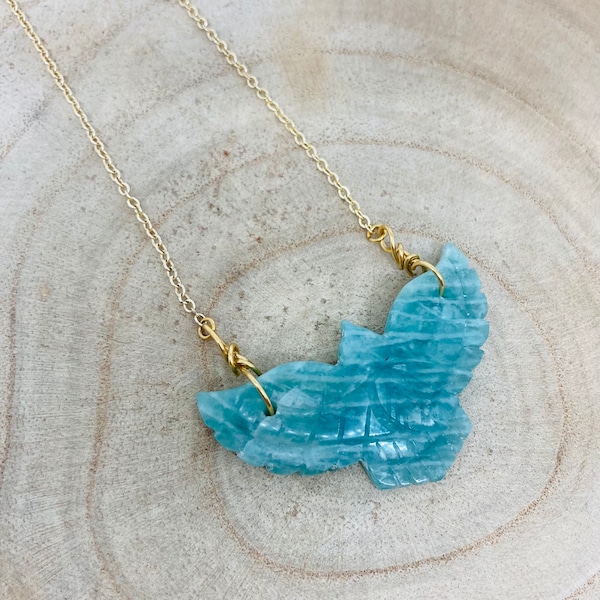 Amazonite Eagle Talisman Necklace