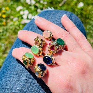 Multi-stone ethnic ring