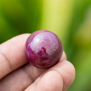 Deep Red Ruby Sphere Natural Ruby Ball Healing Crystal Meditation Crystal Home Decor Ruby Sphere
