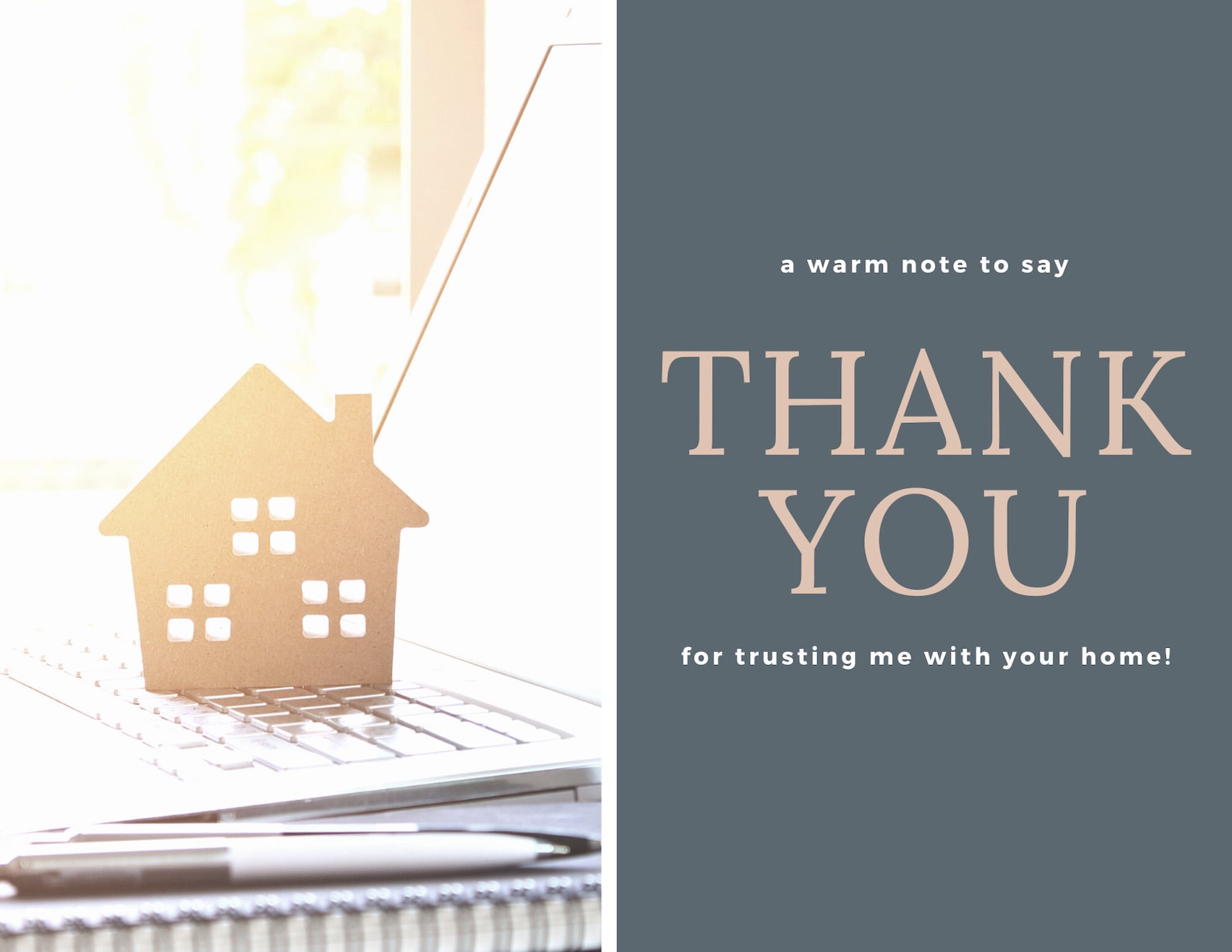 Thank You Postcard for Real Estate Closings Real Estate Etsy