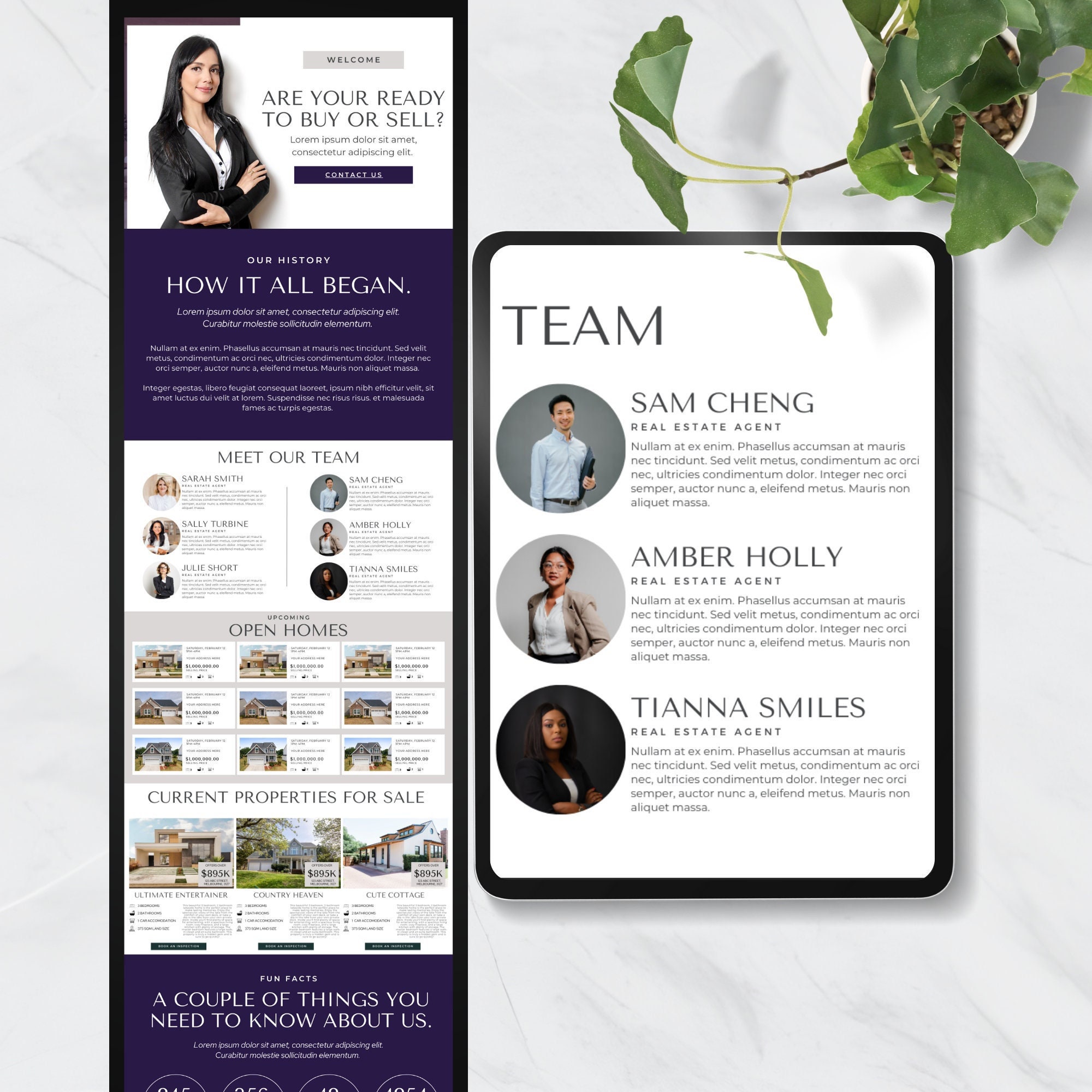 Real Estate Canva Website Landing Page Template for Realtors to ...