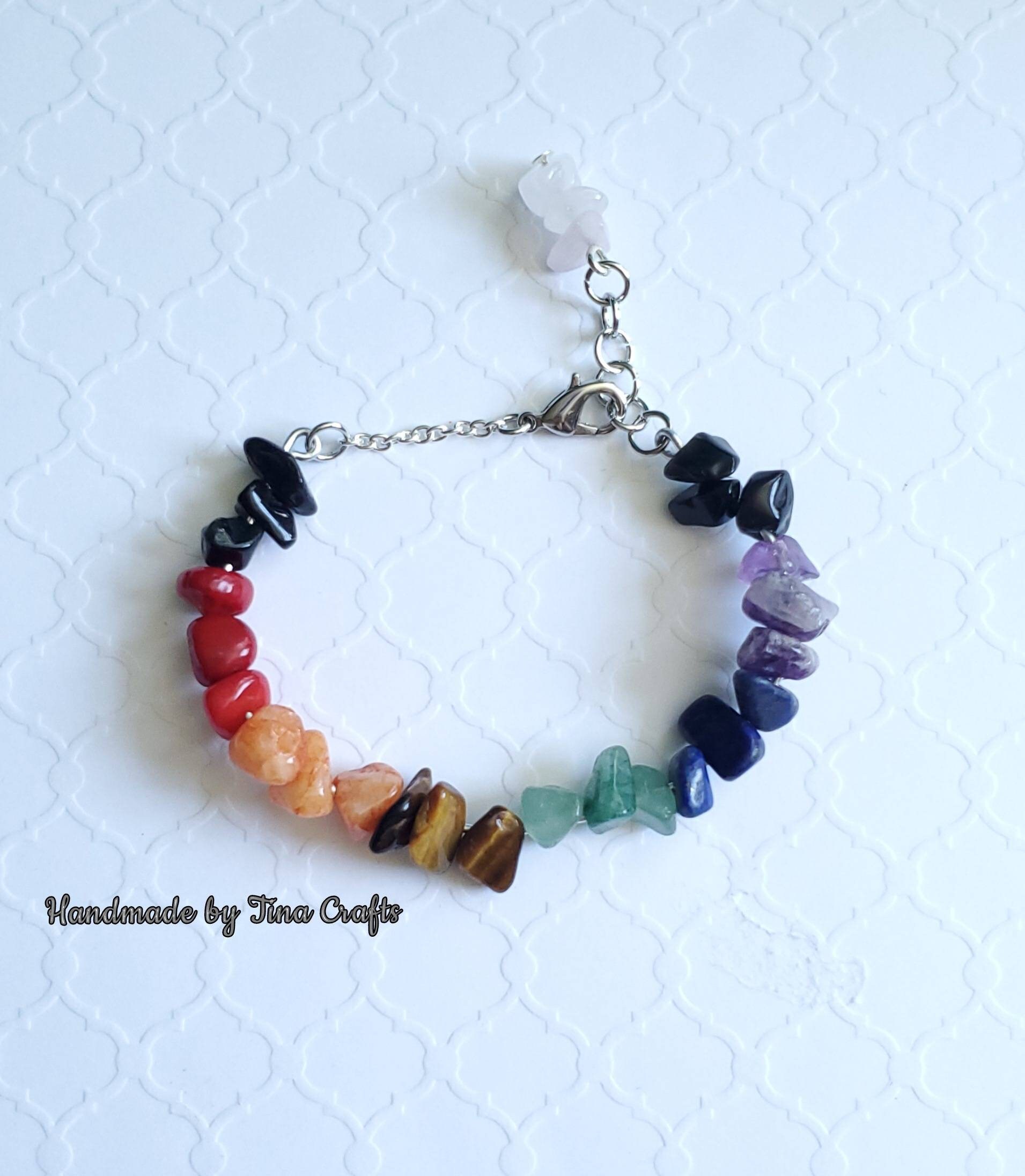 Gemstones MIx 7 Chakra Lava Bracelet At Rs 65/piece In Jaipur | ID - Foto 9