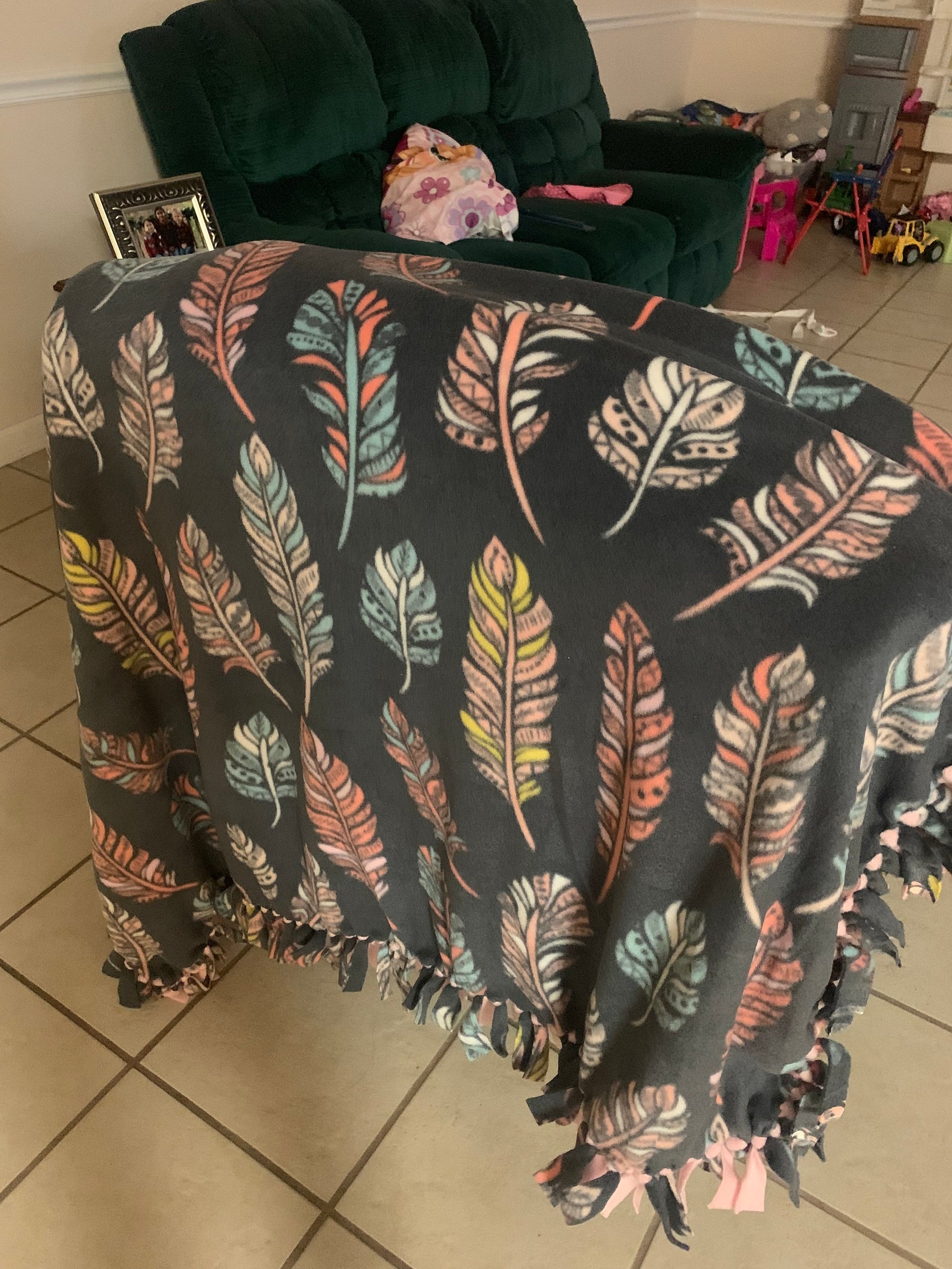 Feather Fleece Tied Blanket Etsy