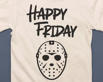Happy Friday Hockey Mask T-Shirt - Friday 13th - Jason Voorhees