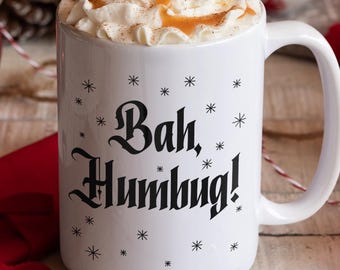 Gothic Bah Humbug Mug - Christmas Carol, Scrooge, Gothmas