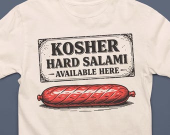 Kosher Hard Salami T-Shirt - Vintage Meat Humor Tee