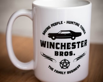 Winchester Brothers "Supernatural" Coffee Mug - Motto With Impala