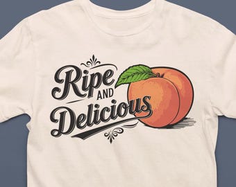 Flirty Peach T-Shirt - Vintage-Style Tee - Funny Shirt - Gift for Girlfriend - Galentine Gift - Emoji Humor