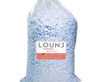 Shredded Memory Foam Fill for Cushions, Crafts, Bean Bags, Pillows, or Dog Beds, Made in The USA - Lounj Bedding