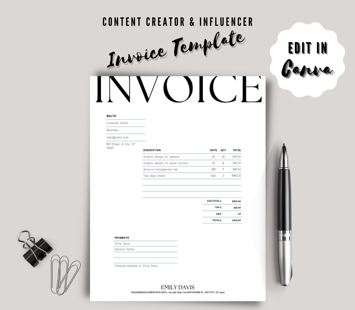 invoice-template-for-social-media-influencer-invoice-etsy