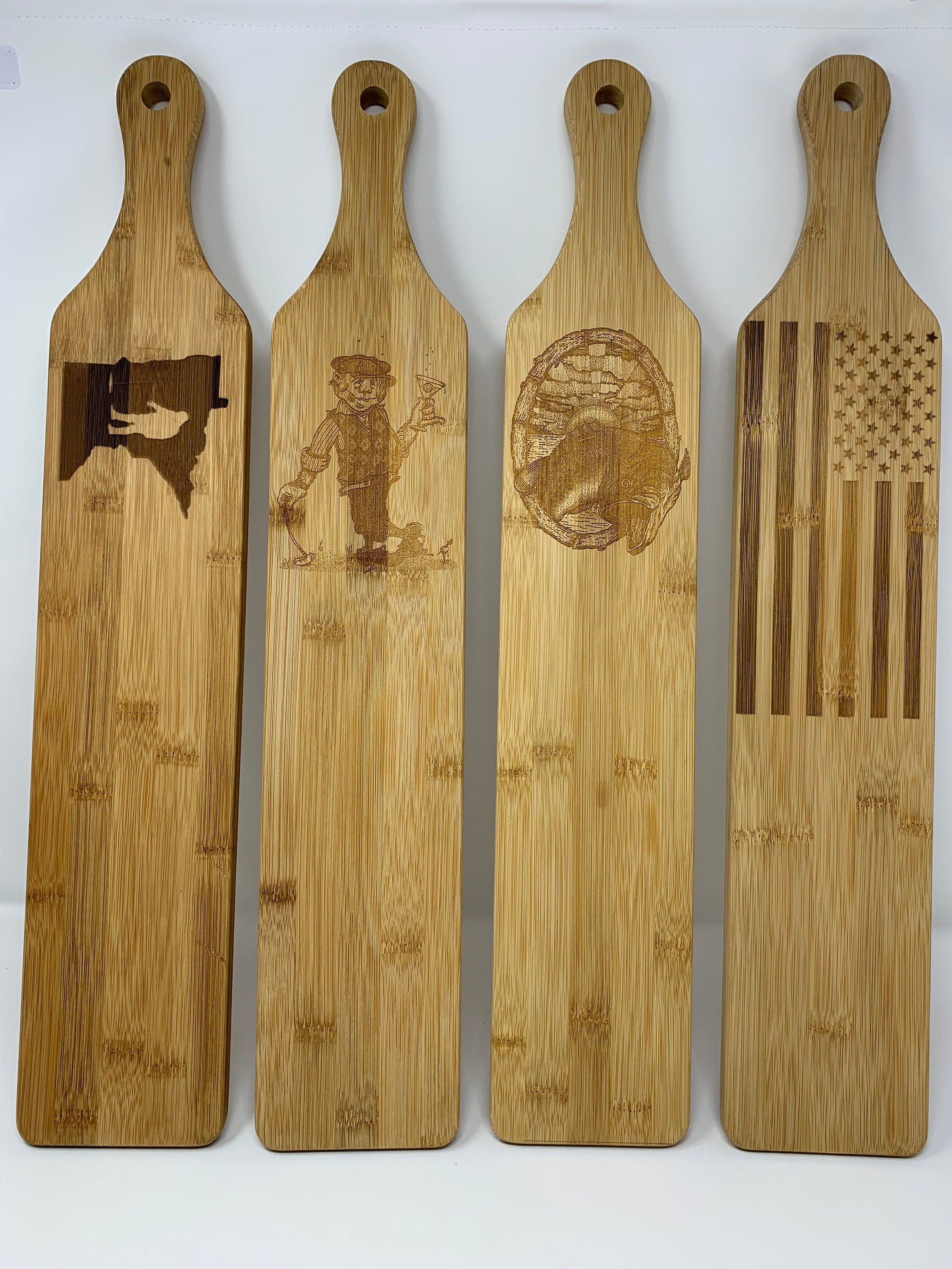 Laser Engraved Bamboo Paddle Cutting Board Etsy