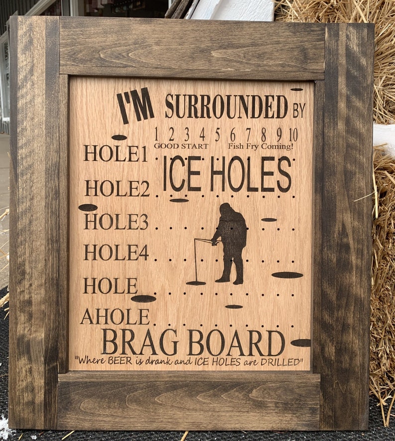 Fishing Brag Board Ice Castle Board Fishing Sign Ice Fishing Etsy