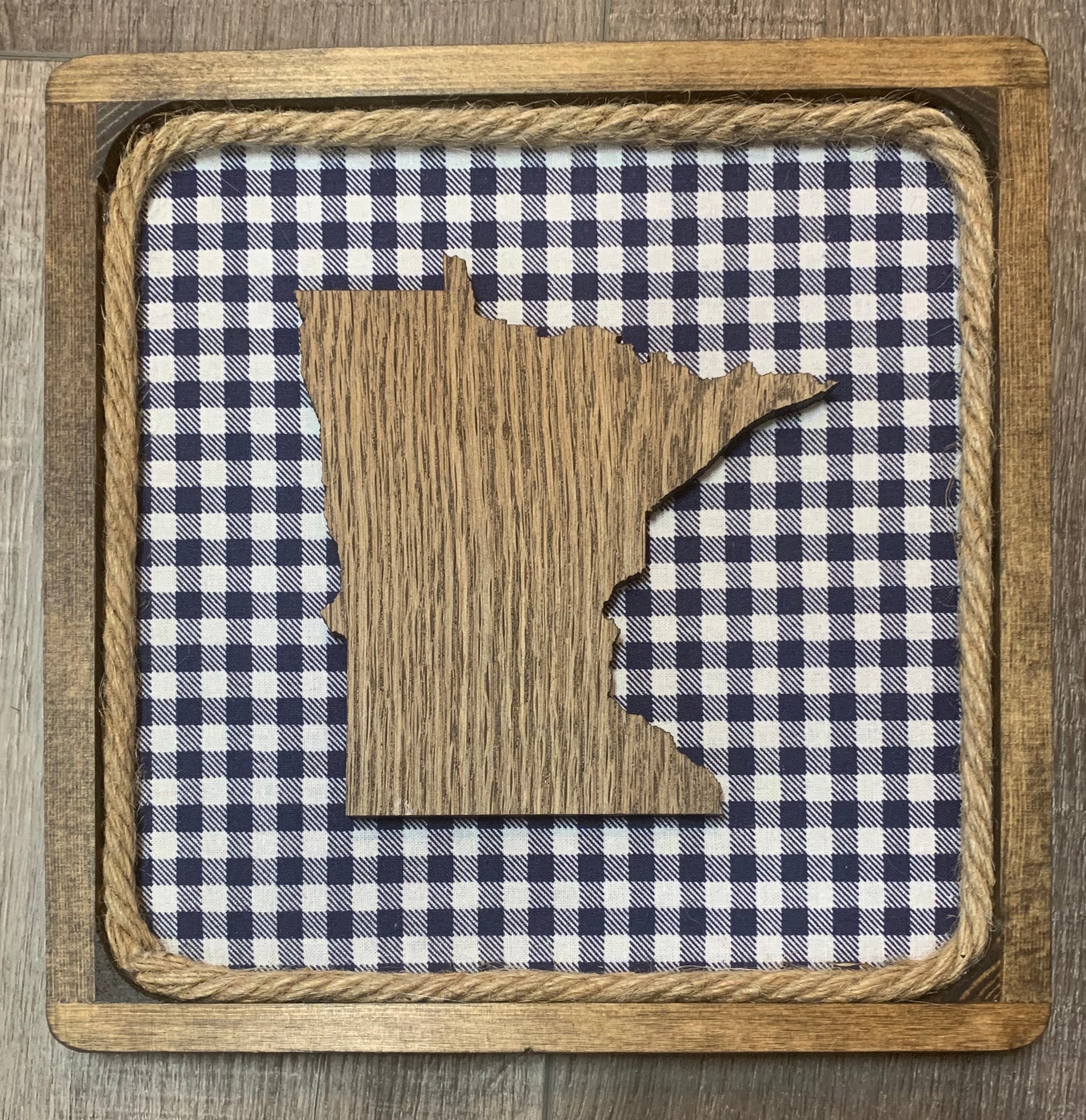 Wood Minnesota Plaid Buffalo Plaid Wood MN Cutout Twine | Etsy