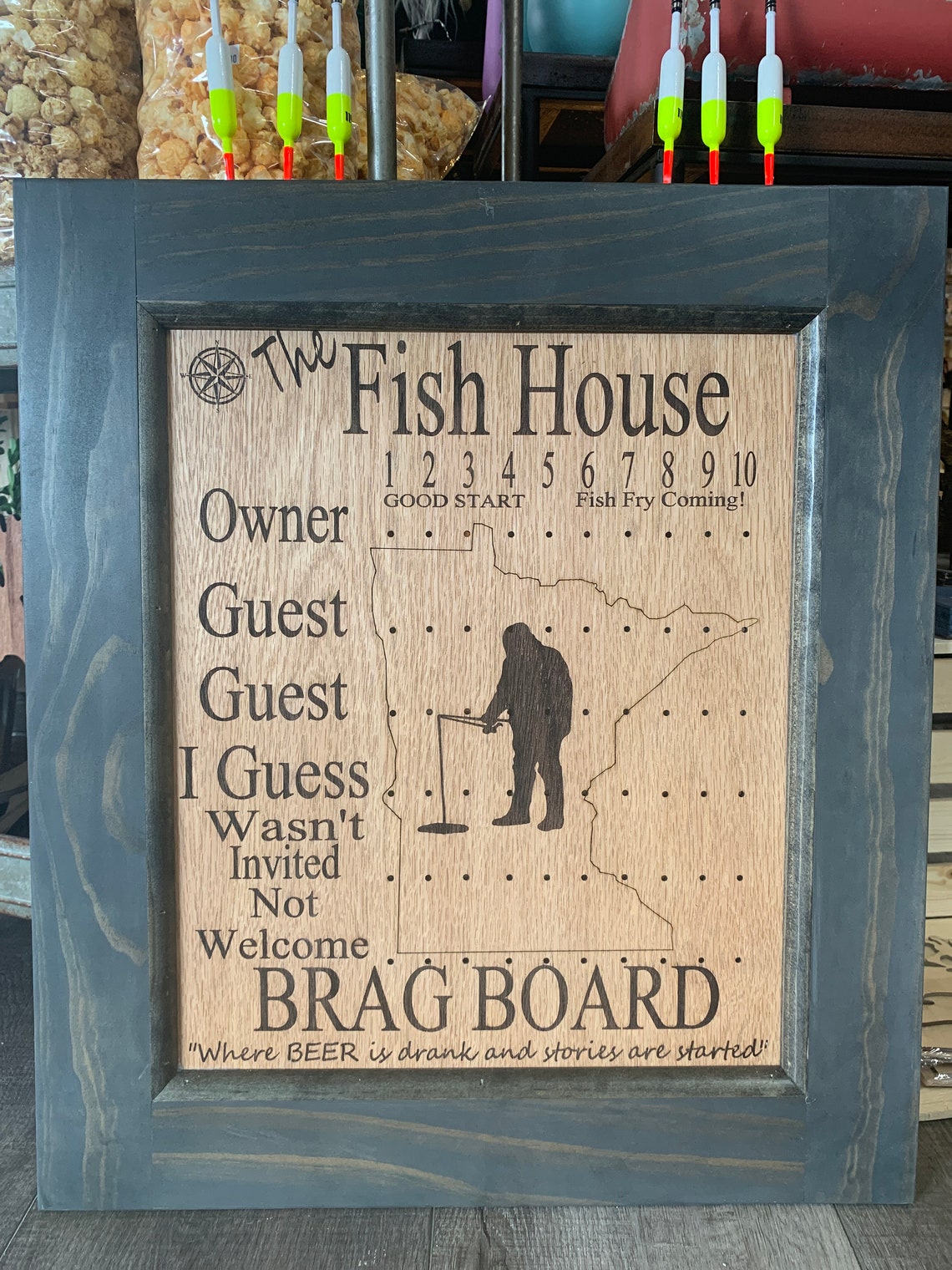 Fishing Brag Board Fish Shack Ice Castle Brag Board Ice Etsy