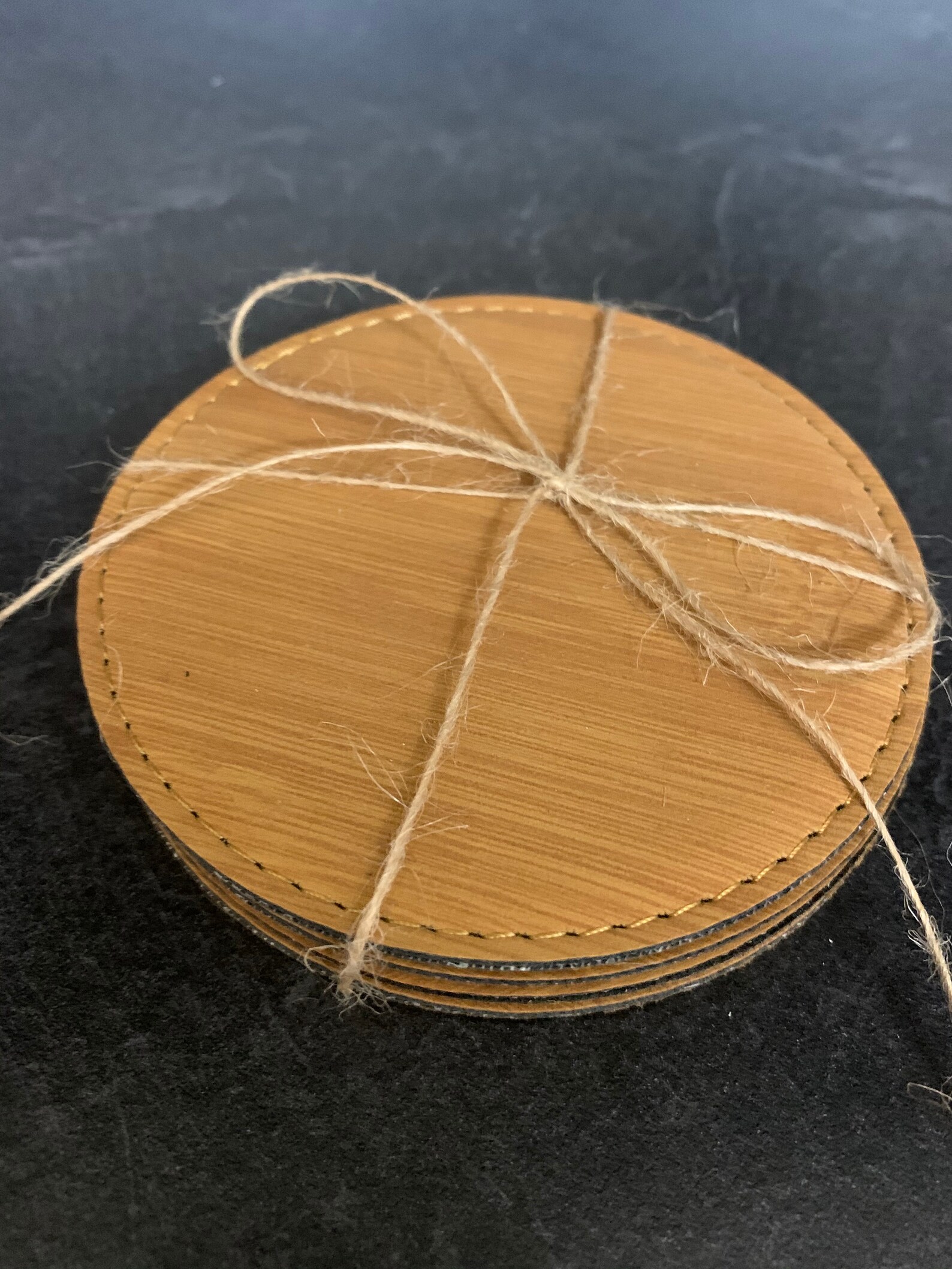 Leather Coasters Round Coaster Leather Coaster Set of 4 Etsy