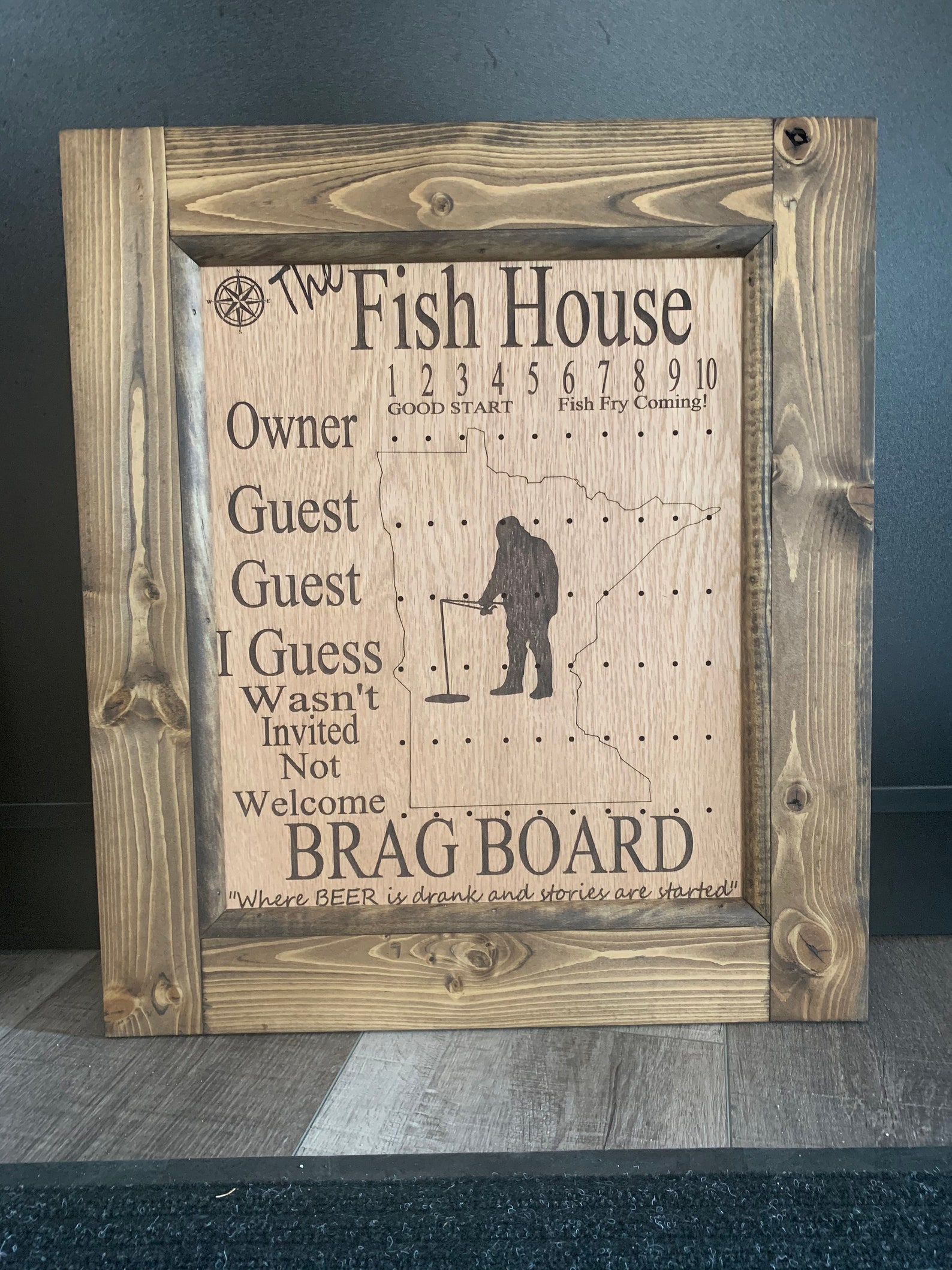 Fishing Brag Board Fish Shack Ice Castle Brag Board Ice Etsy