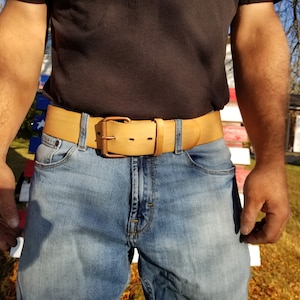 Veg Tan Natural Leather Belt, Full Grain