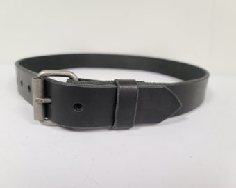 1-1/2" Real Leather Premium Black Latigo Casual Dress Work or Gun Belt, Heavy Duty belt, Gun Belt