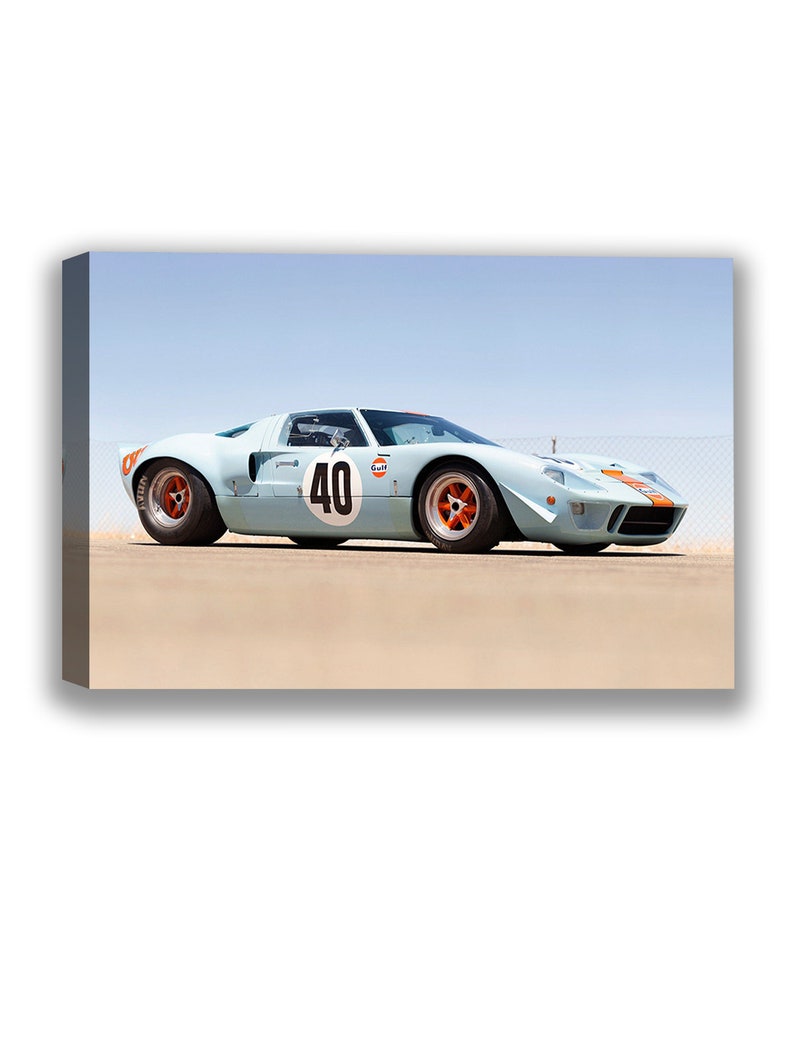 Vintage Car Canvas Wall Art Ford GT40 Home Decor Prints for Etsy