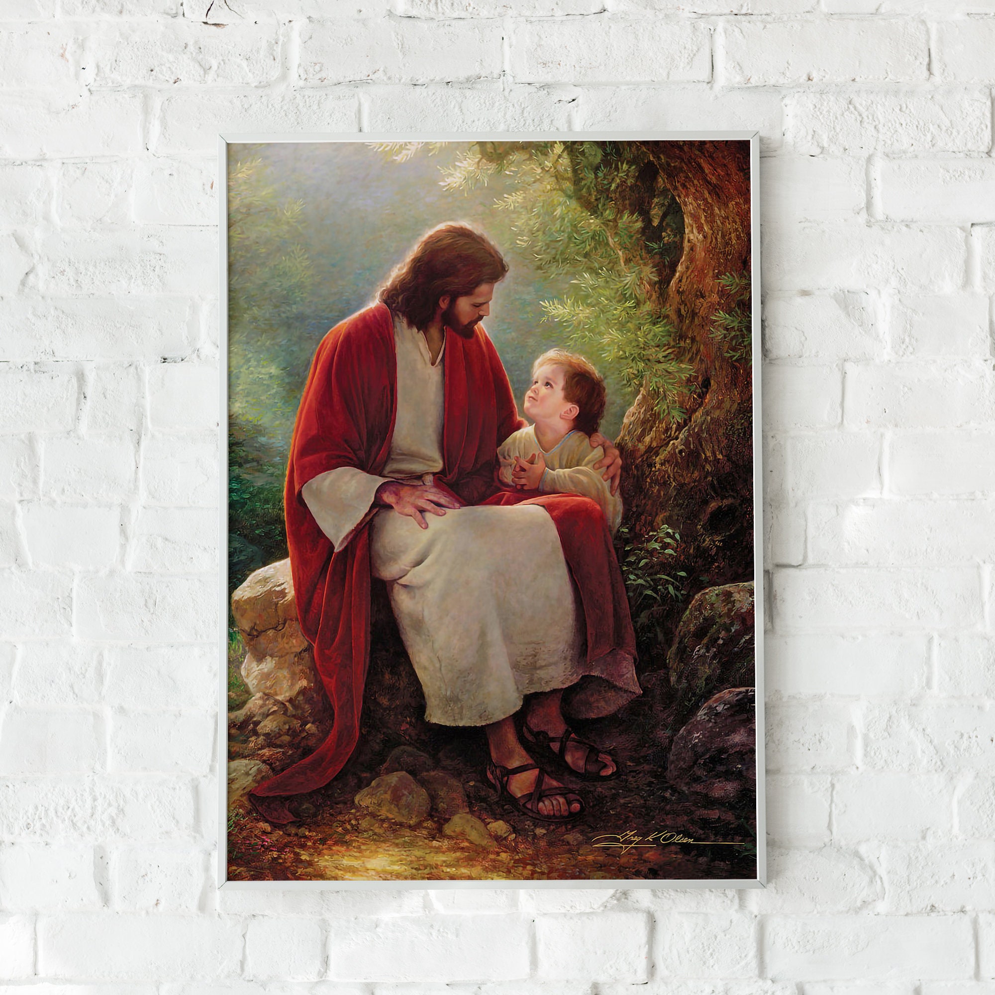 Jesus Poster Set of 2 Biblical Wall Art Inspirational Home Etsy