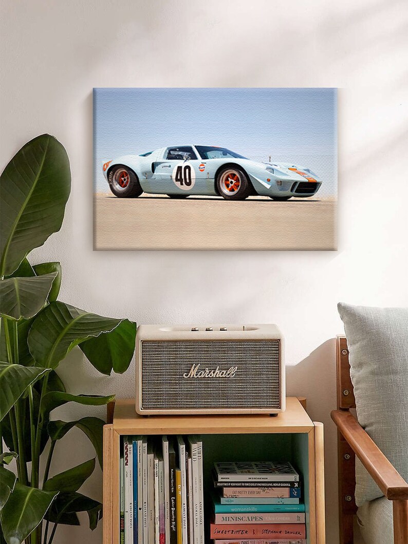 Vintage Car Canvas Wall Art Ford GT40 Home Decor Prints for Etsy