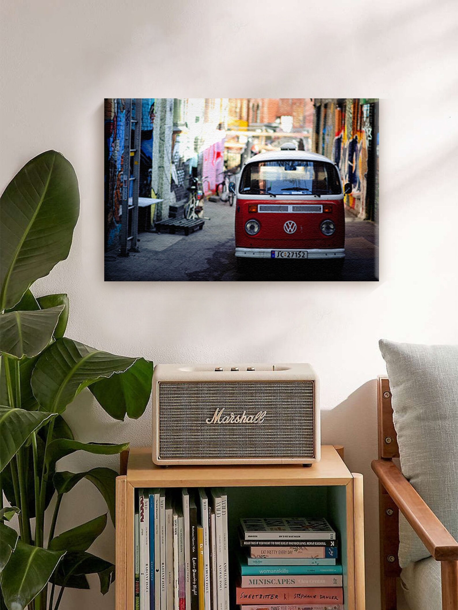 Vintage Car Canvas Wall Art Volkswagen Bus Home Decor Prints Etsy
