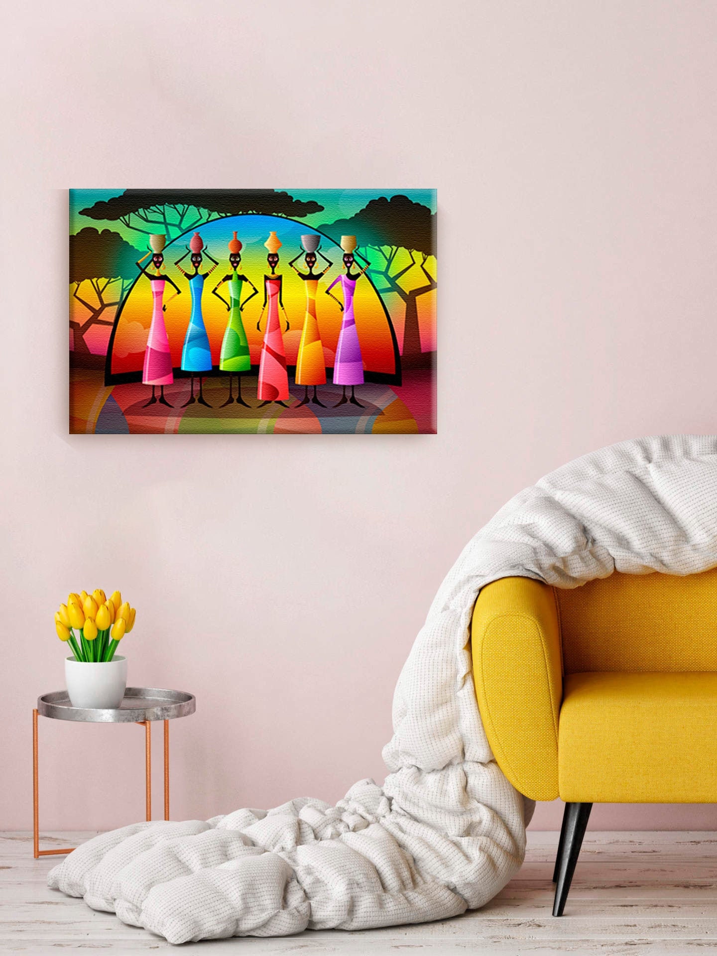 African Canvas Wall Art Colorful Safari Home Decor Prints Etsy