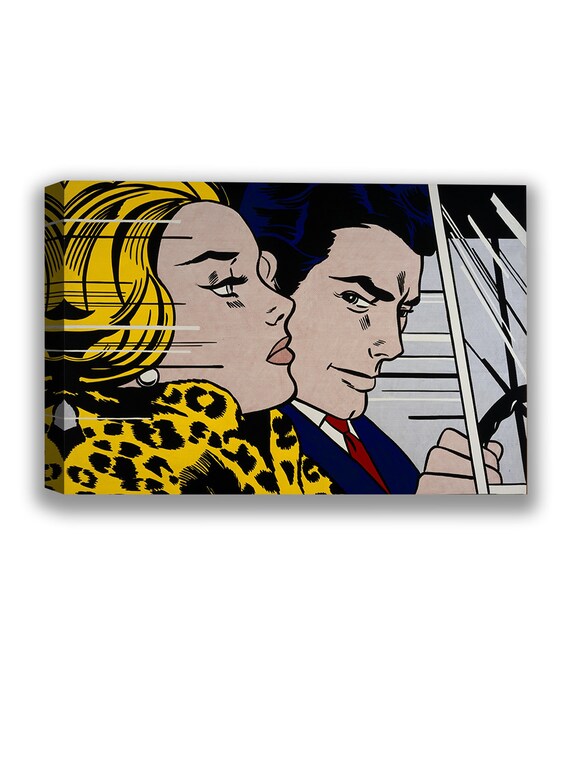 Roy Lichtenstein Canvas Wall Art In The Car Home Decor Etsy