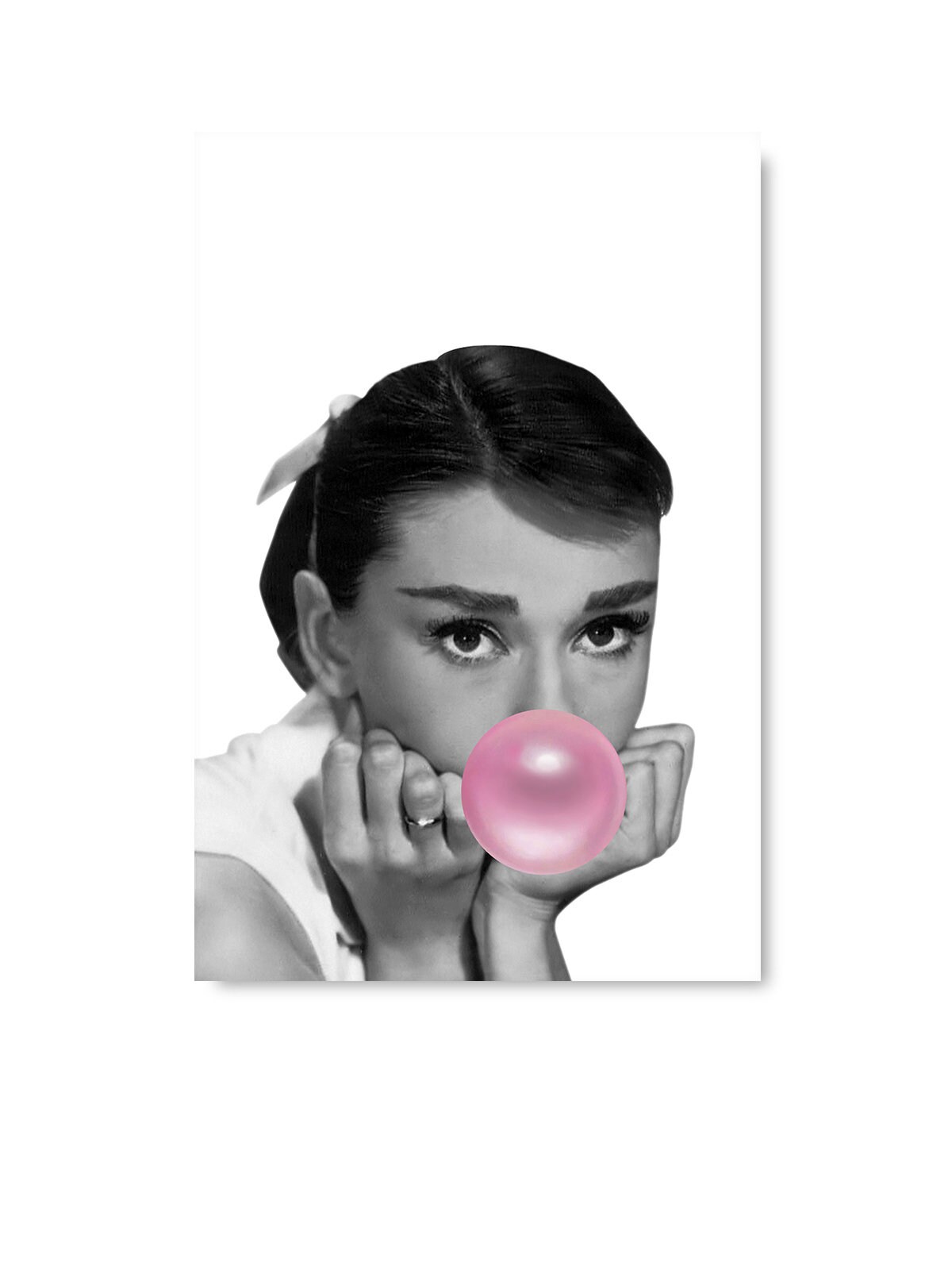 Audrey Hepburn Poster Wall Art Pink Bubble Gum Home Decor ...
