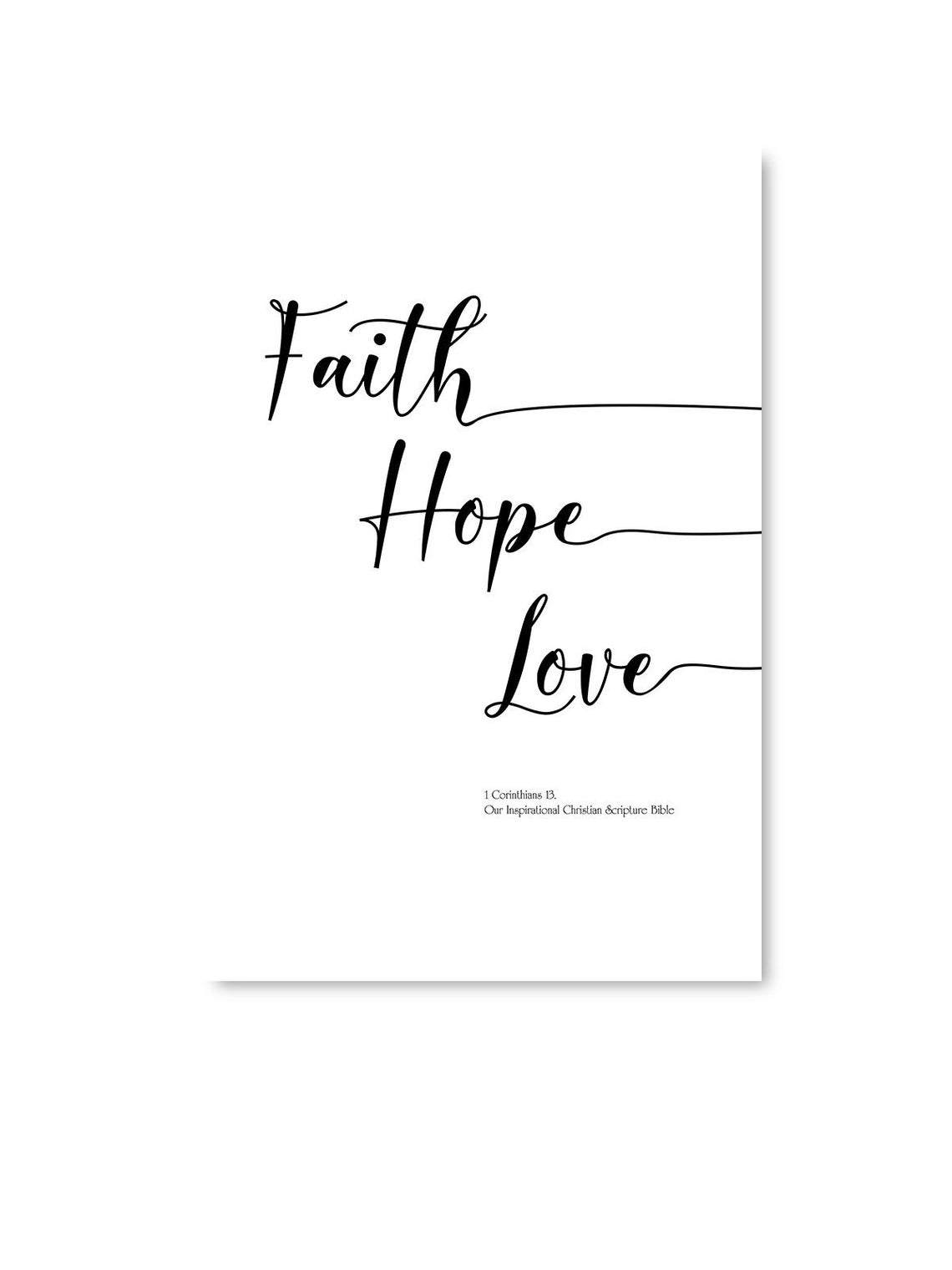 Christian Poster Wall Art Faith Hope Love Home Decor Prints Etsy
