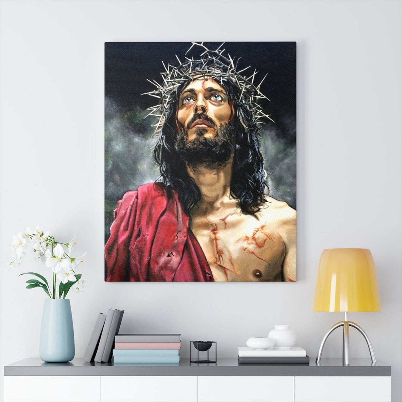Jesus Canvas Wall Art Christian Home Decor Etsy