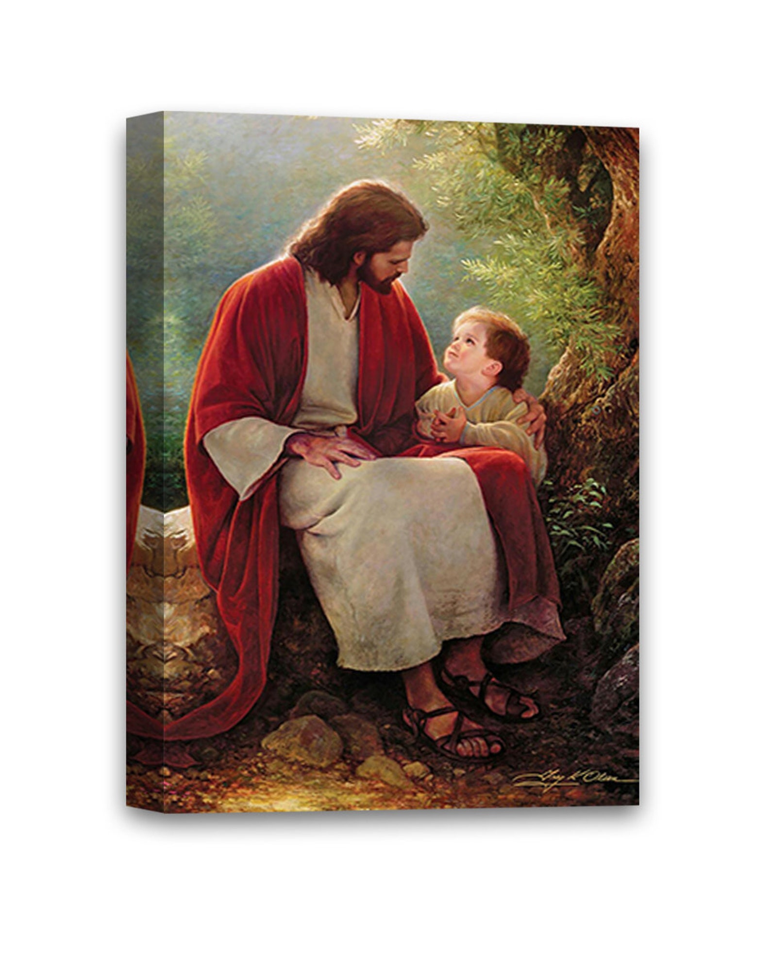 Christian Canvas Wall Art Jesus and Little Boy Home Decor Etsy
