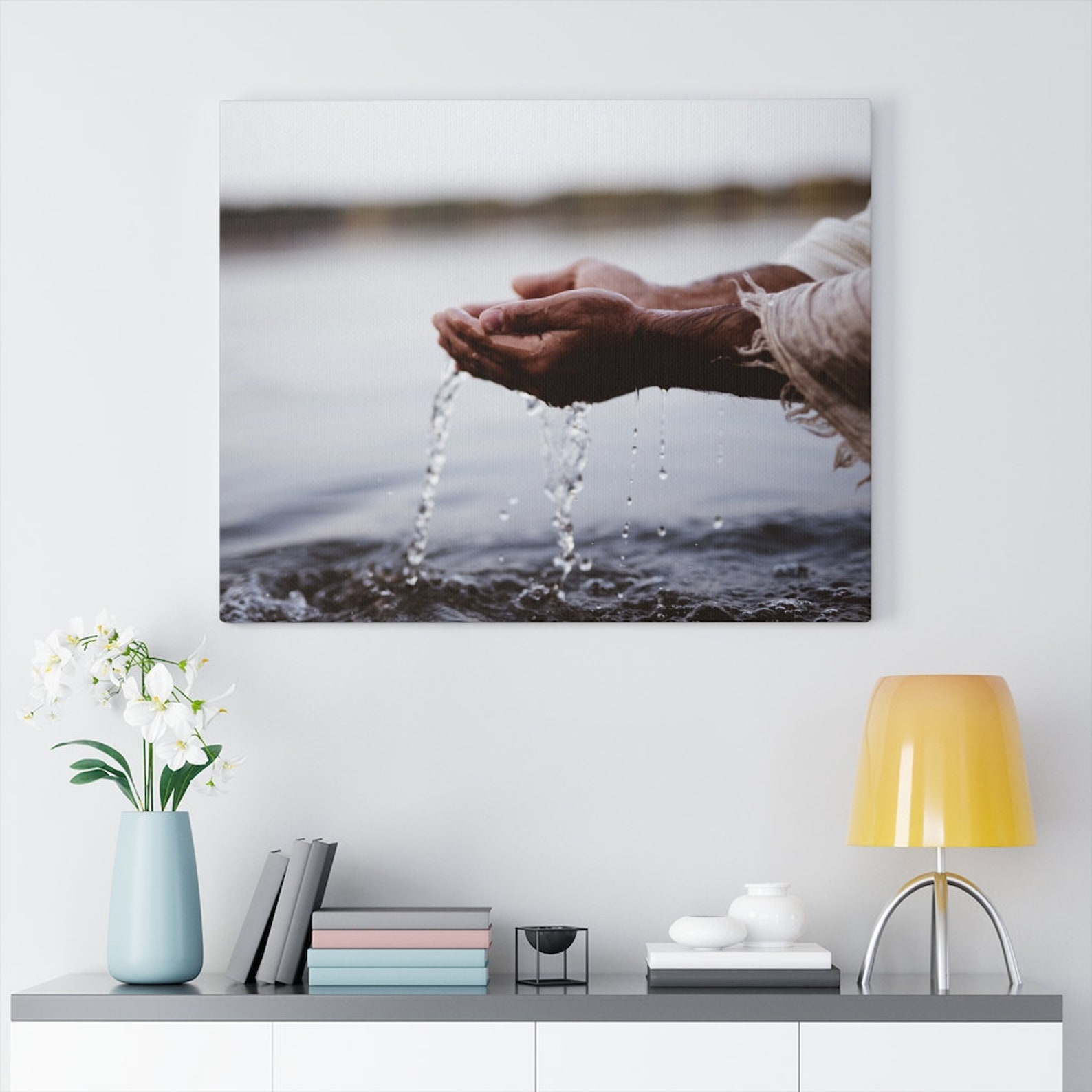 Biblical Canvas Wall Art Hands of God Wall Decor Etsy