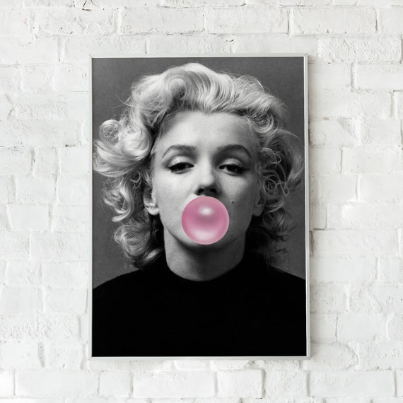 Marilyn Monroe Bubblegum Poster Wall Art Pink Home Decor | Etsy